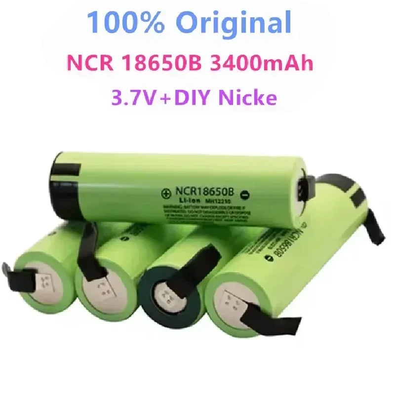 100% New Original 18650 Power Battery NCR18650B 3.7V 3400mah Lithium Rechargeable Welding Nickel Sheet Batteries DIY 12V 24V 36V