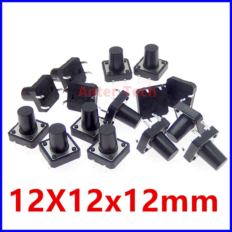 20PCS Tactile Tact Mini Push Button Switch Micro switch 12x12 12*12*4.3mm 5mm 6 7 8 9 10 11 12 mm 4Pinc tact switch