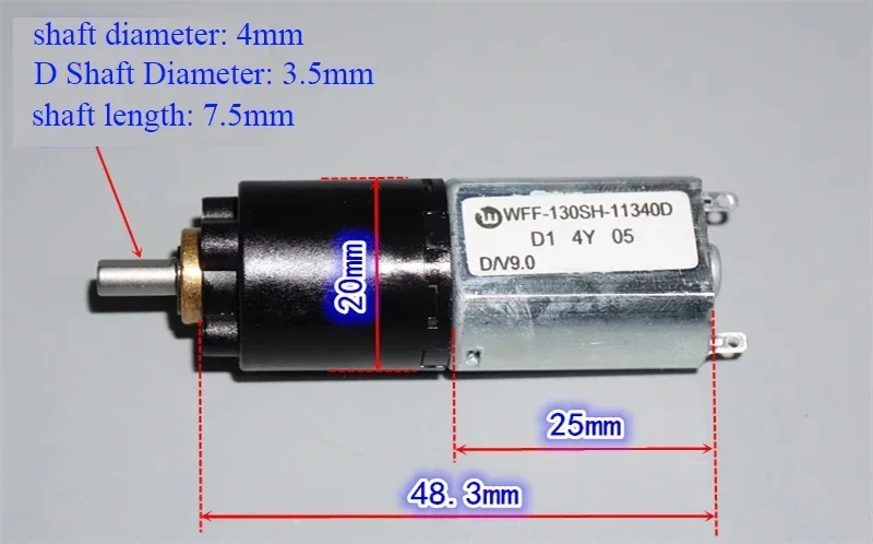 Mini 20mm 130 Gear Motor DC 3V 5V 6V 9V 8RPM-31RPM Slow Speed Three-Stage Planetary Gearbox Gear Reduction Motor DIY Robot Car