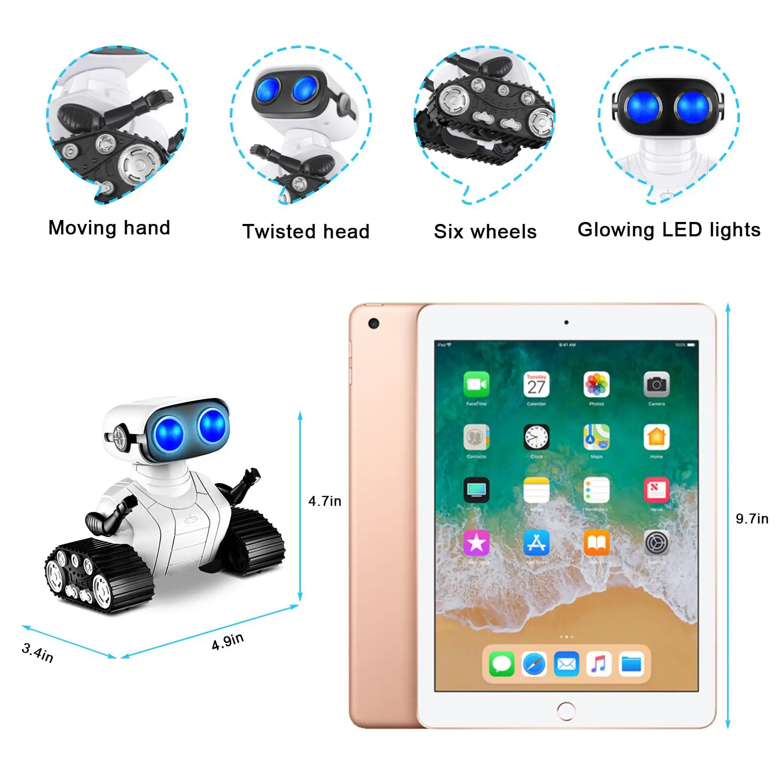 Smart Robot Remote Control Interactive Toy With Music Dancing LED Eyes Children‘s Gifts Rechargeable RC Ebo Robot Toys For Kids