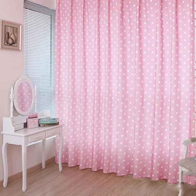Kleine Dot Muster Vorhänge Koreanische Frische Semi Schatten Vorhänge Kinder Mädchen Schlafzimmer Vorhänge Tuch Tüll Nach Maß X-WP122 #20