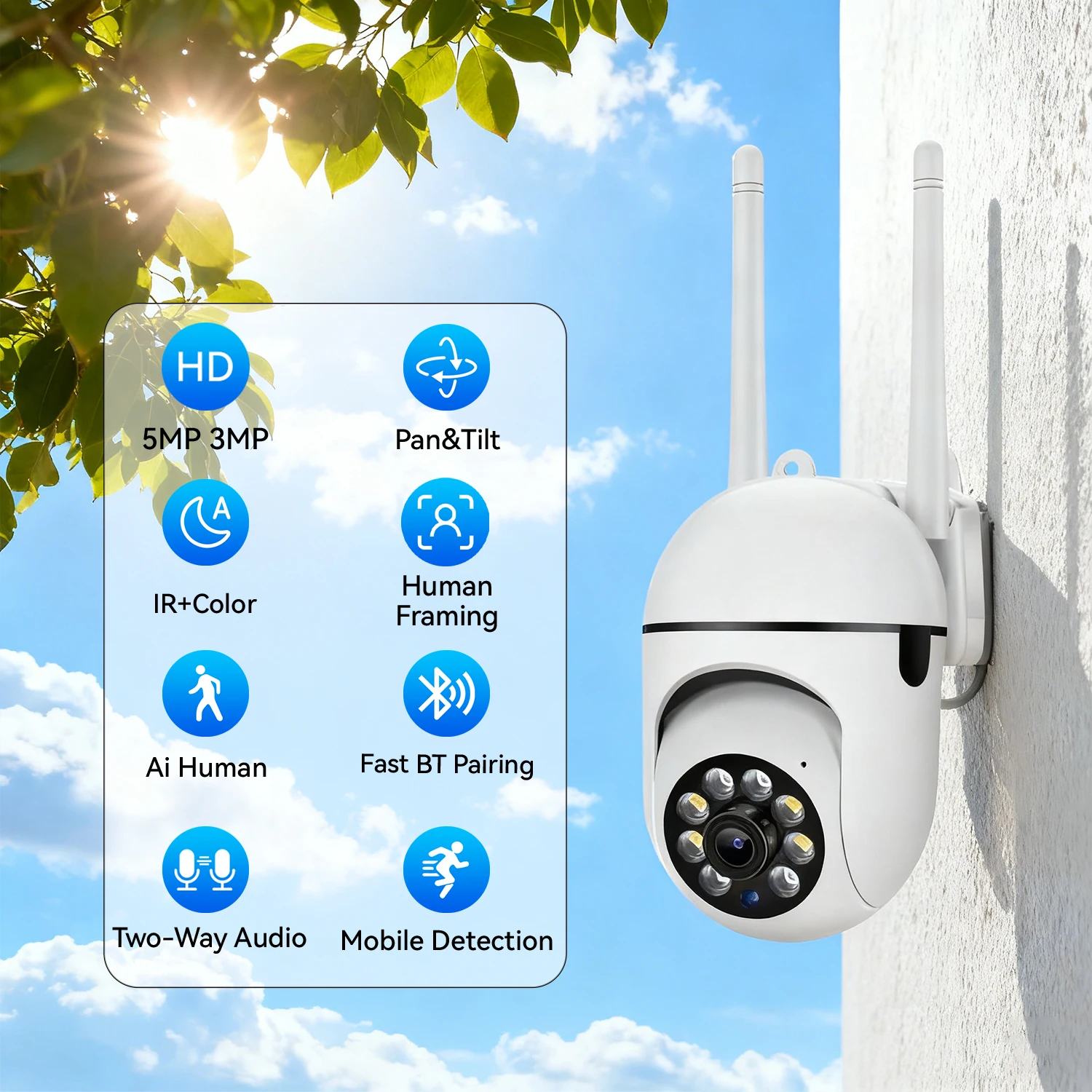 PEGATAH 5MP كاميرا مراقبة أمنية لاسلكية PTZ واي فاي في الهواء الطلق 3MP كاميرا IP تتبع الإنسان اتجاهين الصوت اللون للرؤية الليلية #2