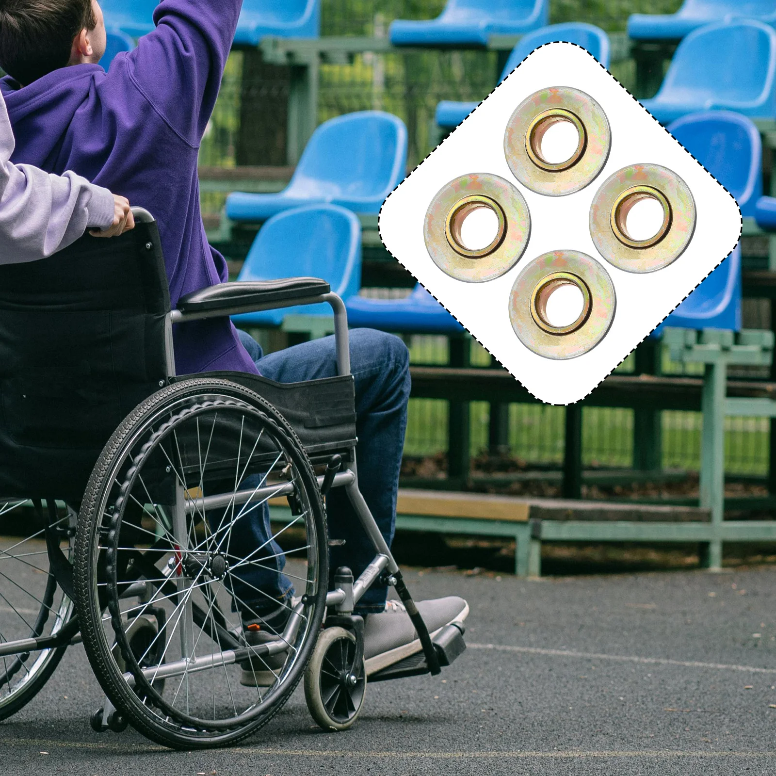 

4pcs Front Fork Bearings Wheelchair Durable Steel Repair Smooth Steering Replacement Parts Wheel Stem Accessories Health Care