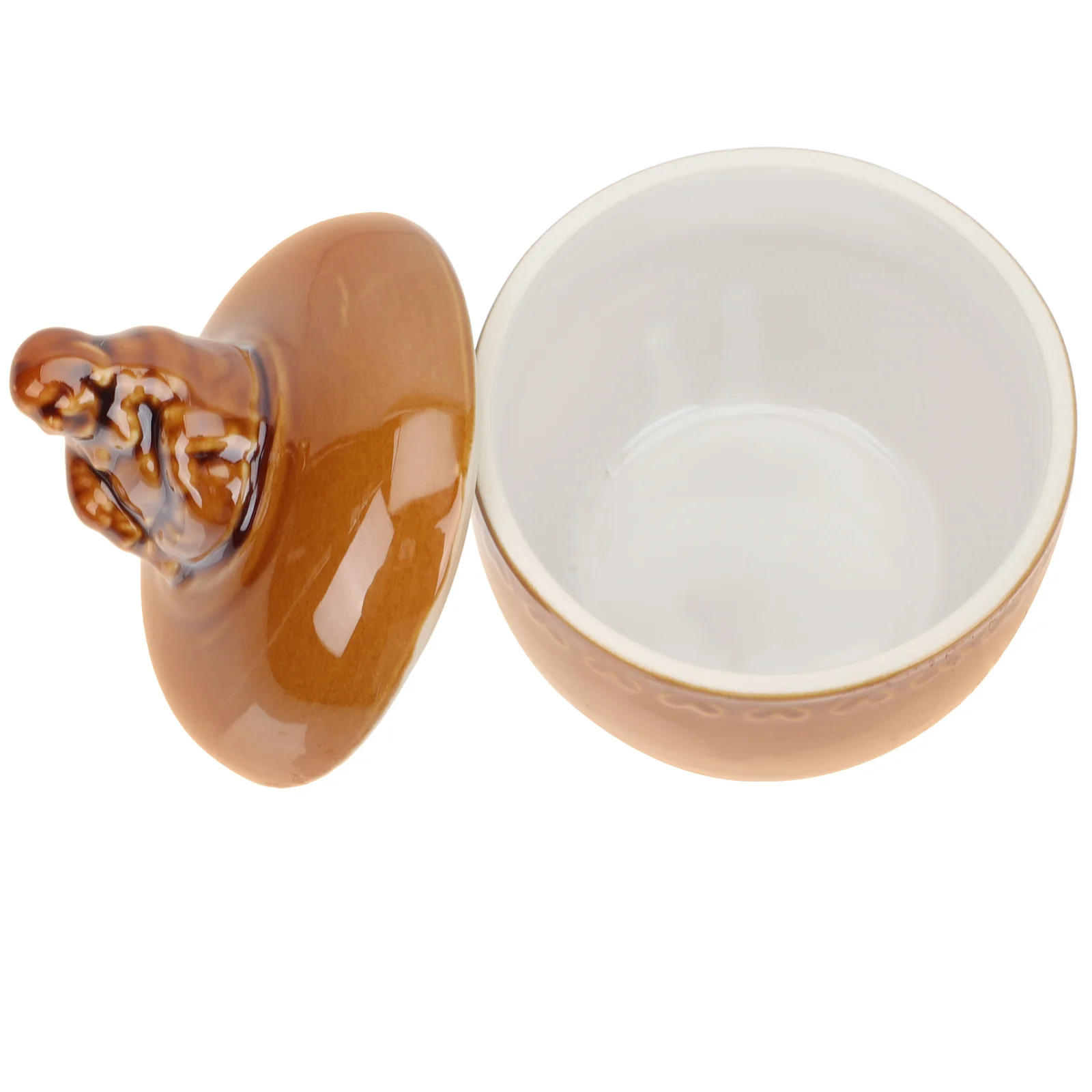

Creative Ceramic Stew Pot with Lid Heat-Resistant Soup Container for Soup Steamed Egg Bird's Nest Buddha Design Fine