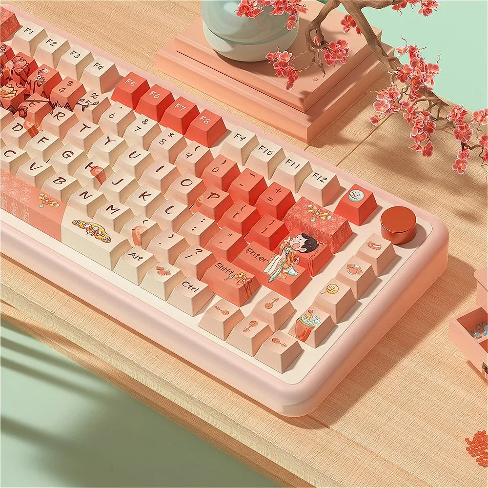 

PBT Keycaps 138/158 Keys, Cherry, Lady Tang Theme, Personalized Keycaps for Cherry MX 104/87/61 Mechanical Keyboards