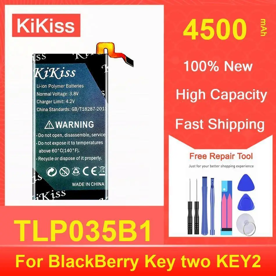 

Kikiss Battery 4500Mah TLP035B1 For Blackberry Key Two KEY2