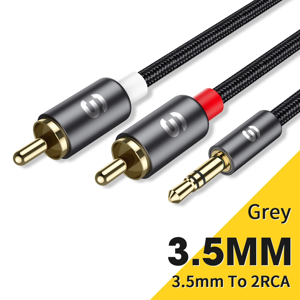 Essager Aux Kabel Luidsprekerkabel 3.5mm Jack Audio Kabel Man-vrouw 3.5mm naar 2RCA Kabel Voor versterker Audio Home Theater Draad