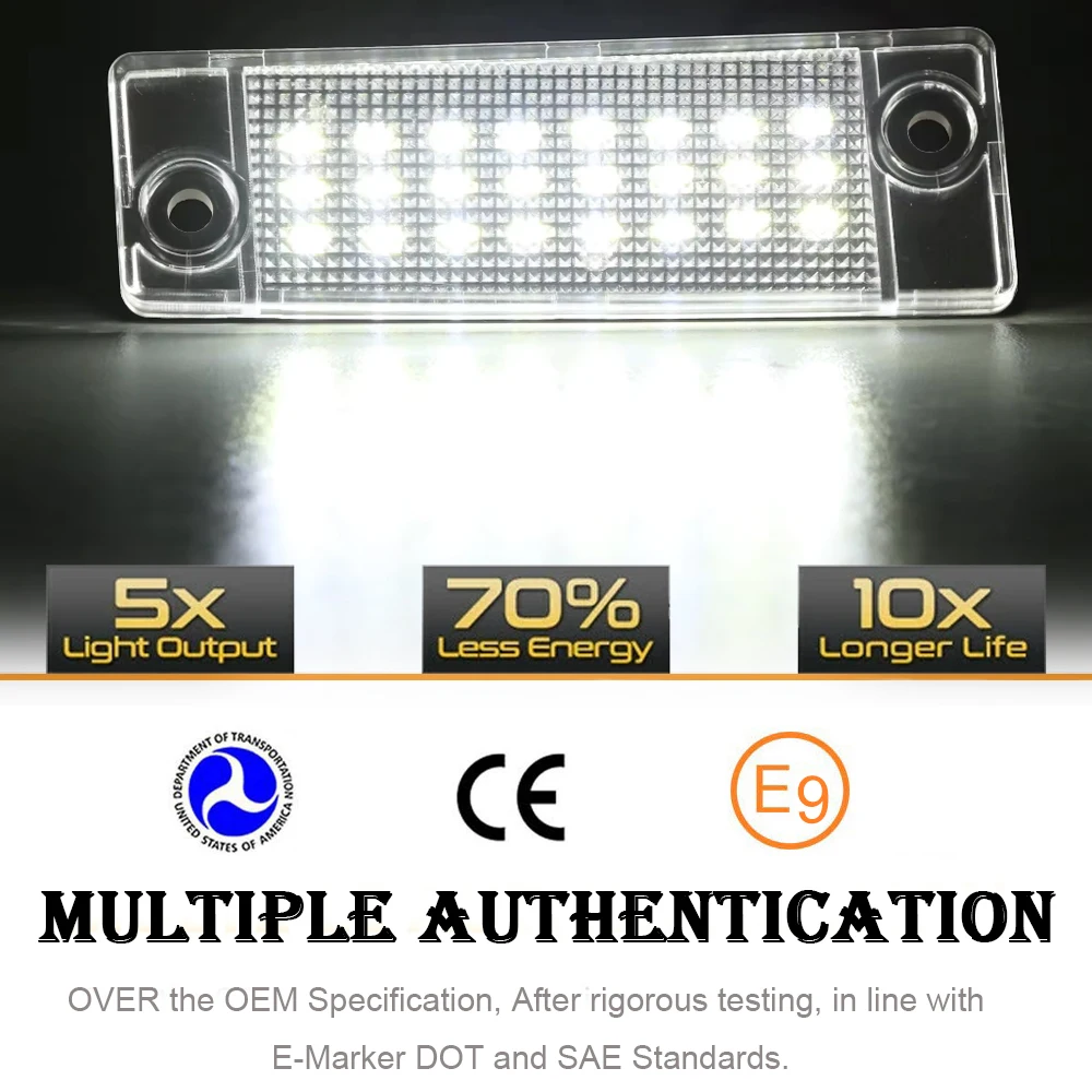 2x 6000K Canbus LED Rear License Number Plate Lights for Chevrolet Captiva 2006-2013 Opel Antara 2006-2017