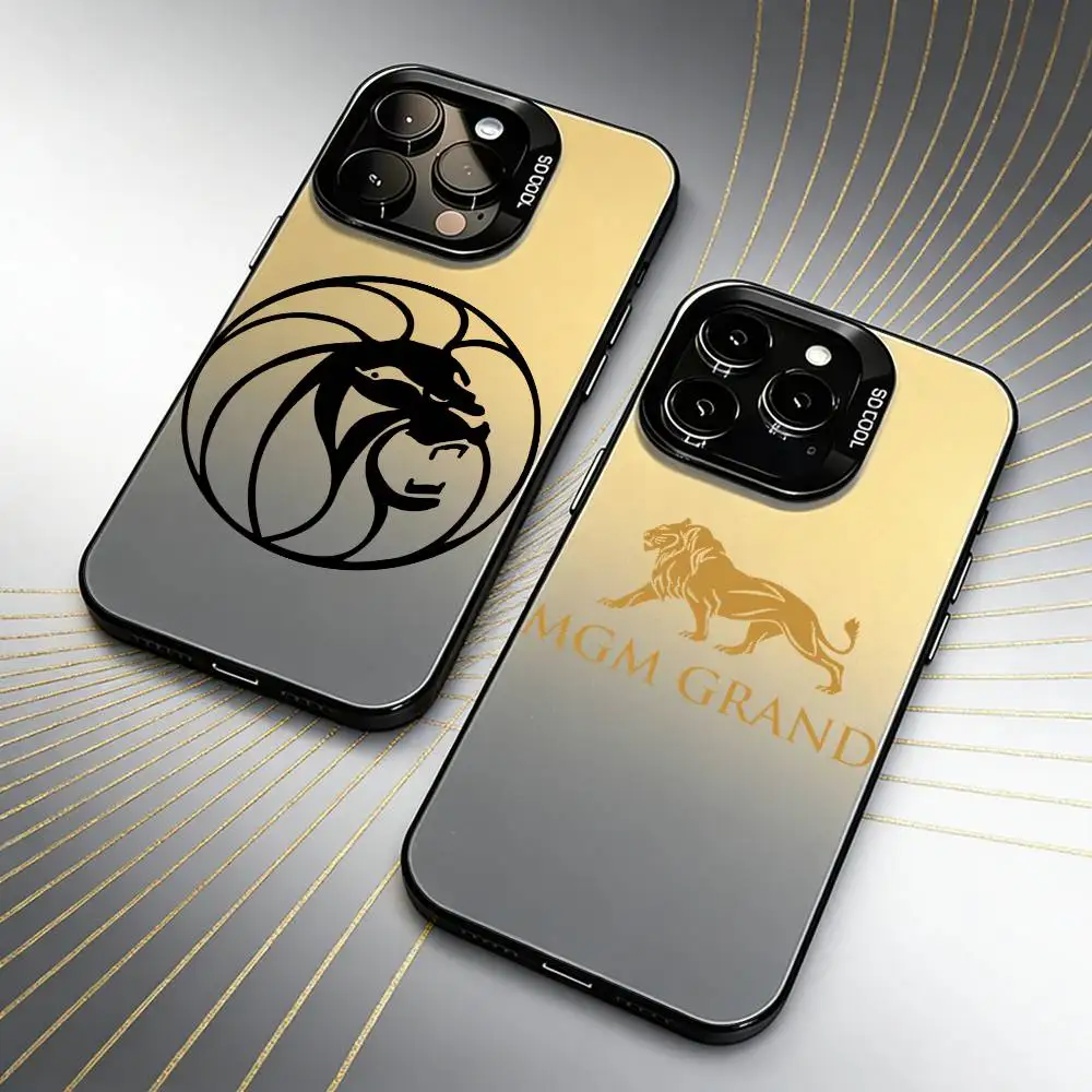 

Retro MG-M Line C-Casino Phone Case For iPhone 16 17 15 14 12 13 Pro Max Black Candy Matte Shockproof Cover