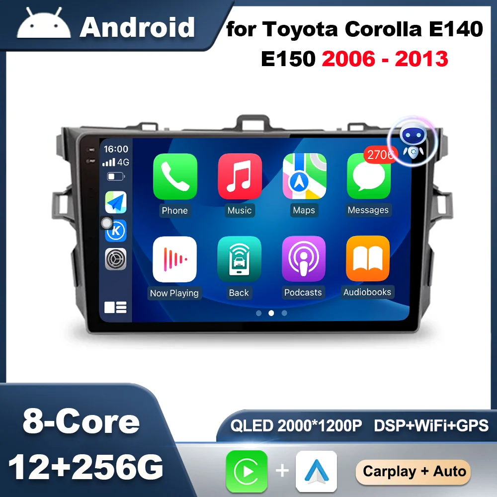 

9 '' GPS Navi Car Radio Video Multimedia Player Android Intelligent System BT Head Unit for Toyota Corolla E140 E150 2006 - 2013