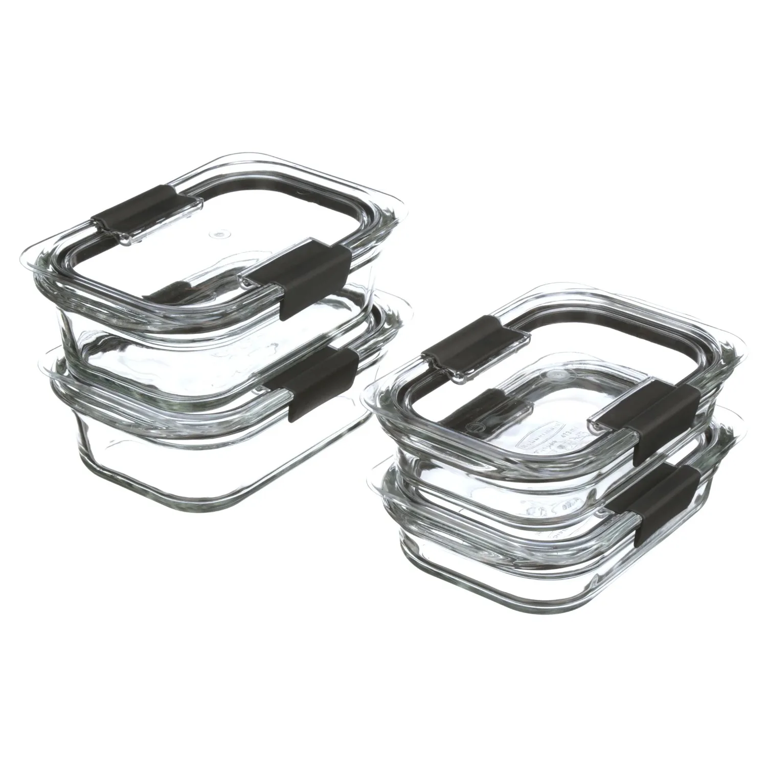 NEW Brilliance Glass Variety Set of 4 Food Storage Containers with Latching Lids