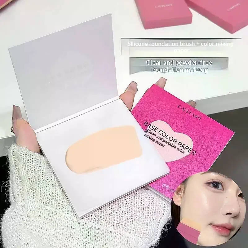 /YOV/Sheets Disposable Makeup Mixing Palette Paper Makeup Mixing Palette Concealer Color Mixing Stripes Foundation Paper 100
