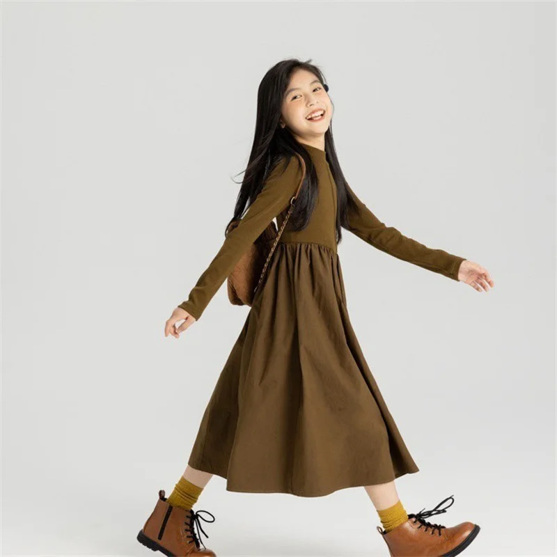 Girls Autumn Dress Princess Birthday Wedding Party Gown New Children\'s Fashion Long Vestidos Kids Sweet Spring Clothing 3-10Y