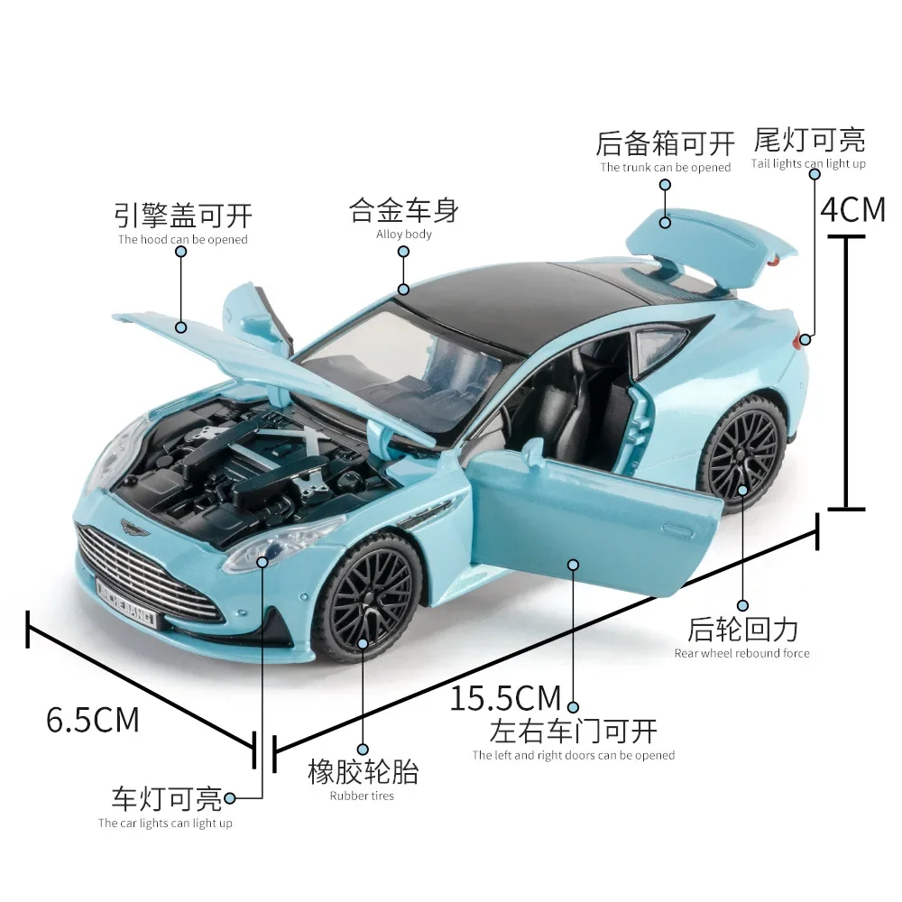 1/32 DB12 GT كوبيه سبيكة سيارة رياضية نموذج Diecasts المعادن سباق المركبات نموذج محاكاة الصوت والضوء هدايا العيد للأطفال