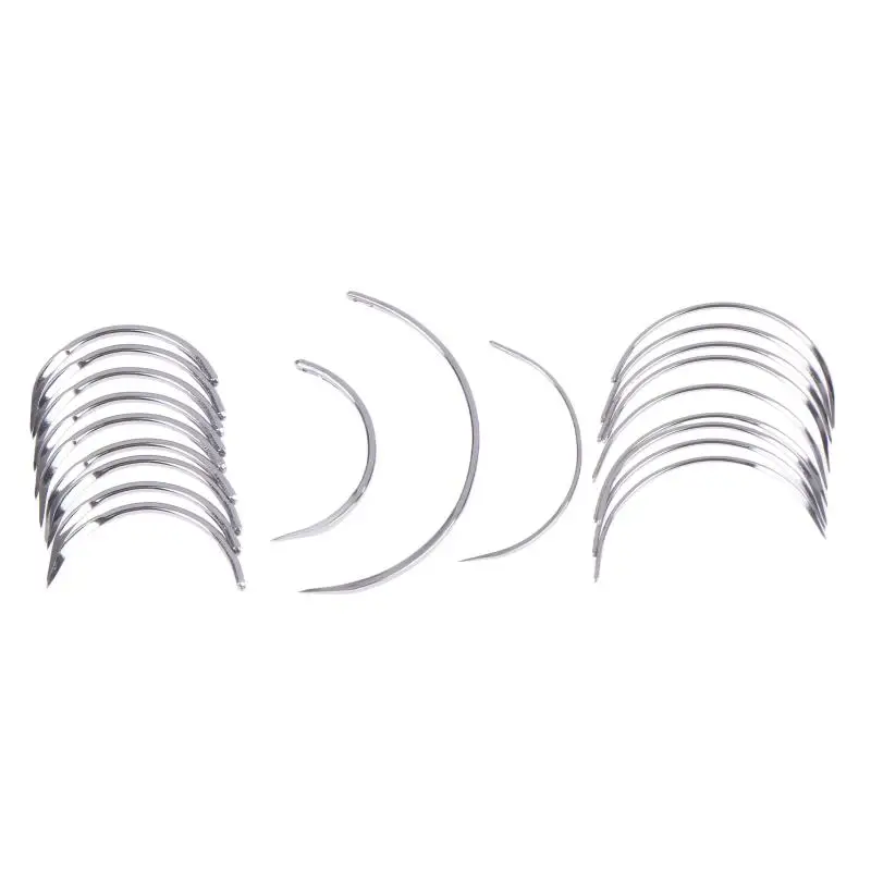 6/10 Stück chirurgisches Nahtwerkzeug, langlebiges Metall, 1/2-Ecknadel, Doppel-Augenlid, wissenschaftliches DIY-Zubehör – Detail 3