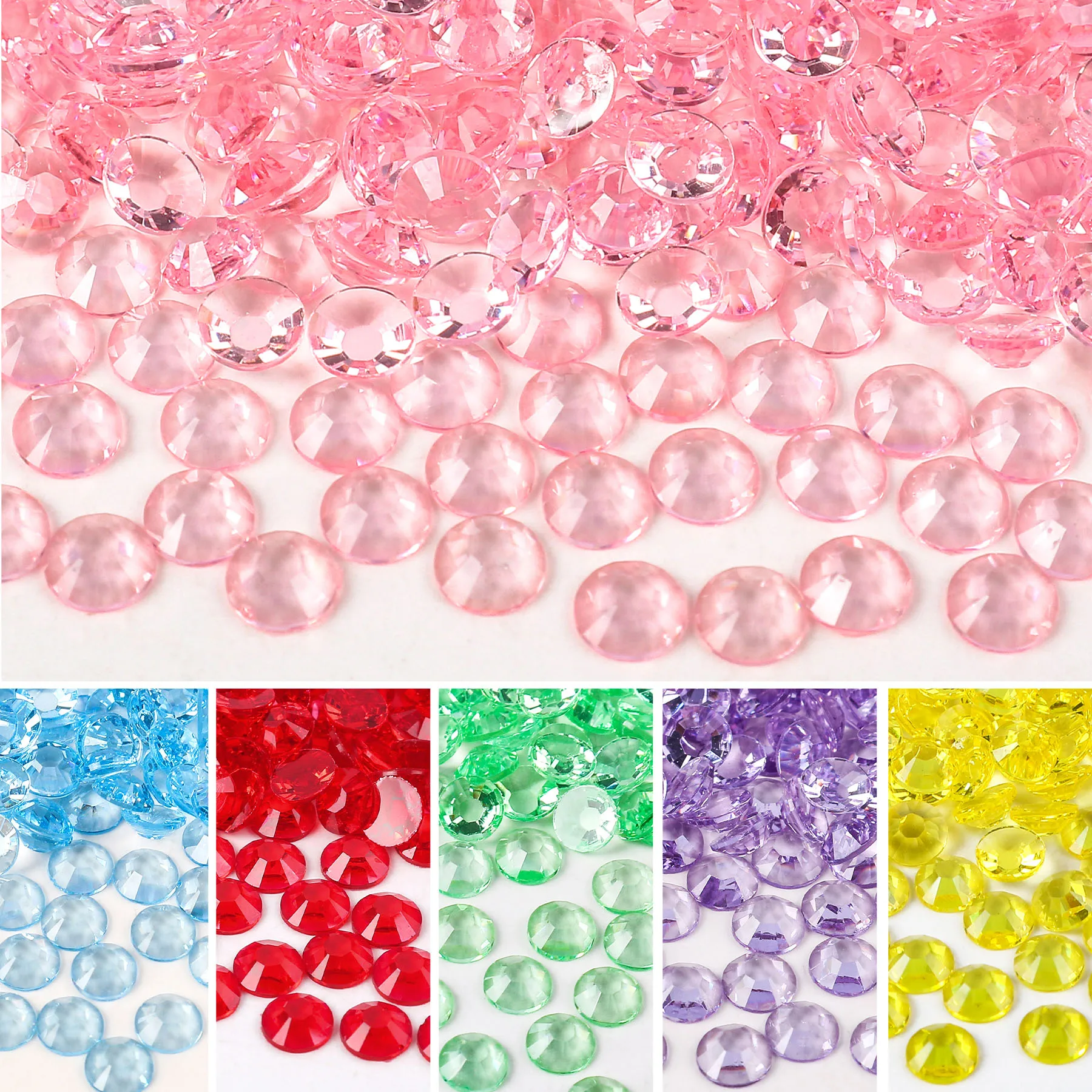 

2-6mm Clear Resin Crystals Flat Back Brilliant Round Rhinestones Bulk Bling Stones Glitter Gems Transparent Ab Strass No Hotfix