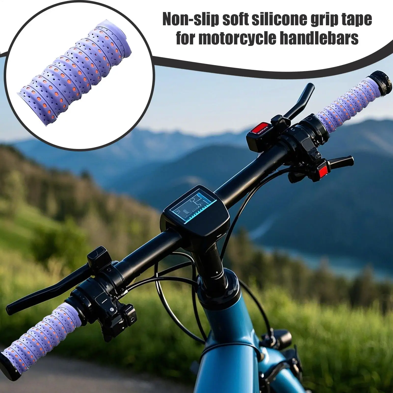 

Bicycle Handlebar Tape Silicone Bike Handlebar Grip Breathable Anti-Slip Bar Wrap For Cycling Mountain Sports Riding Camping