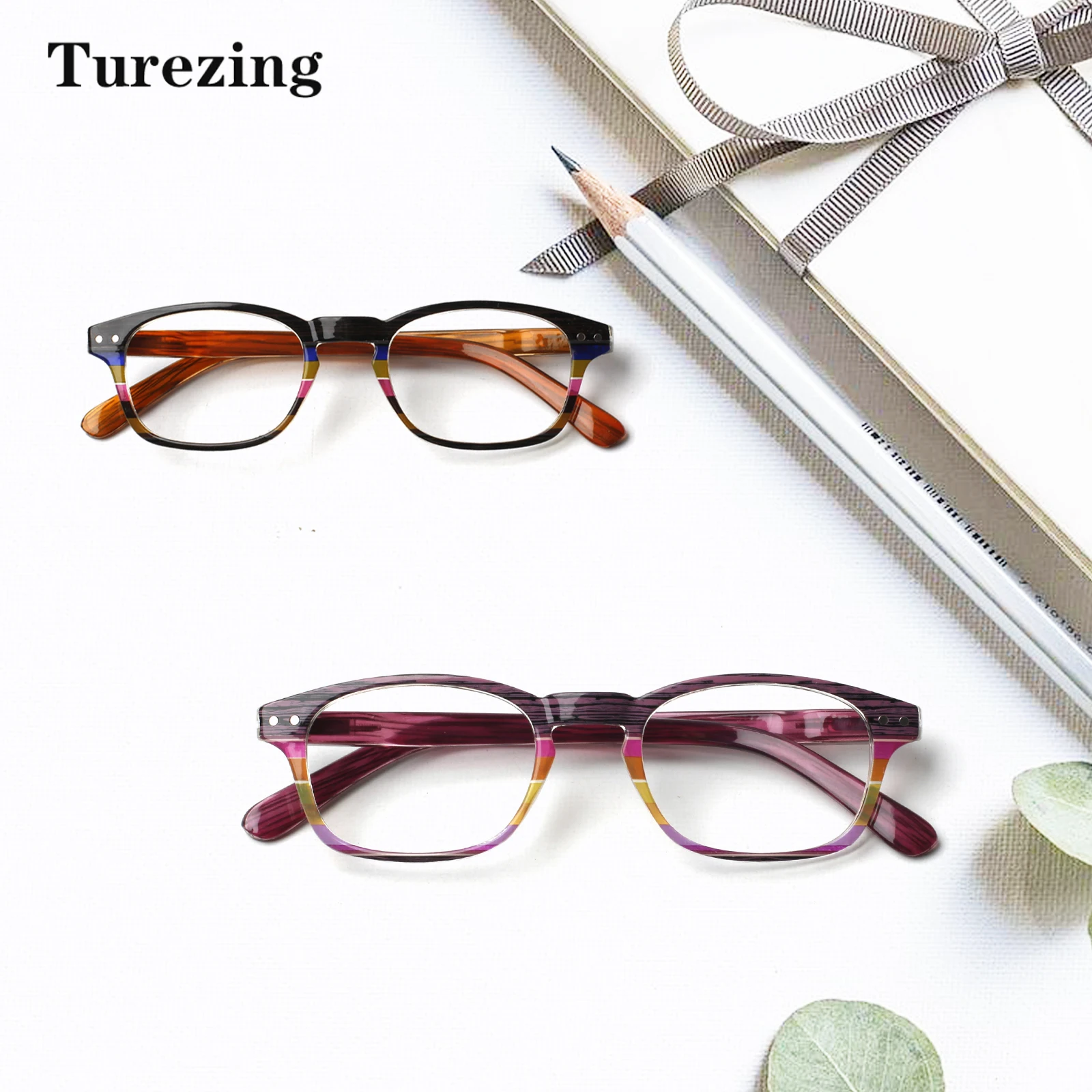 

TUREZING2023 Reading Glasses for Women Men High Quality Anti-Reflective Rectangular Magnifying Lenses HD Prescription Eyeglasses