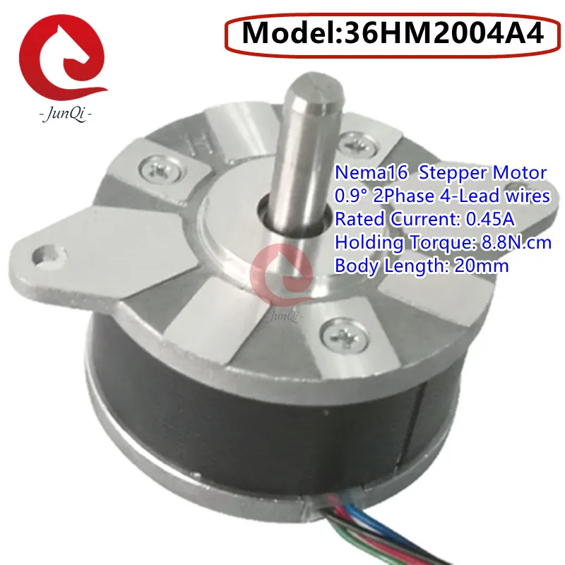 0.9degree 14HM hybrid thin stepper motor, 36HM2004A4 stepping motor 20mm length 8.8N.cm holding torque