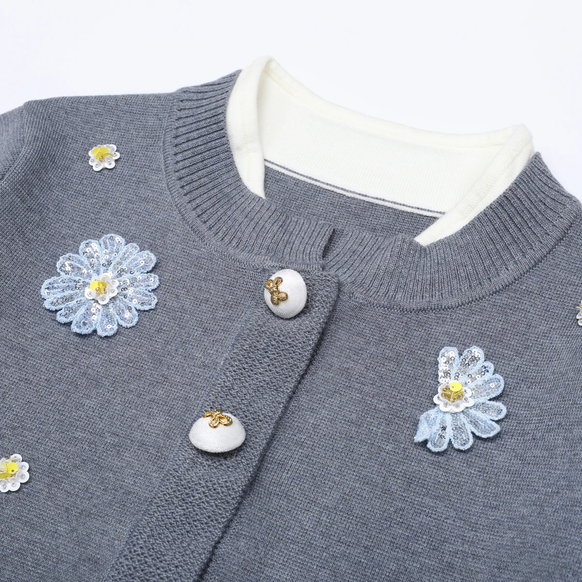 High-End-Qualität Frühling und Herbst neue Mode bestickt gestrickt Internet Celebrity Casual Style Top Jacke + Hosen Set