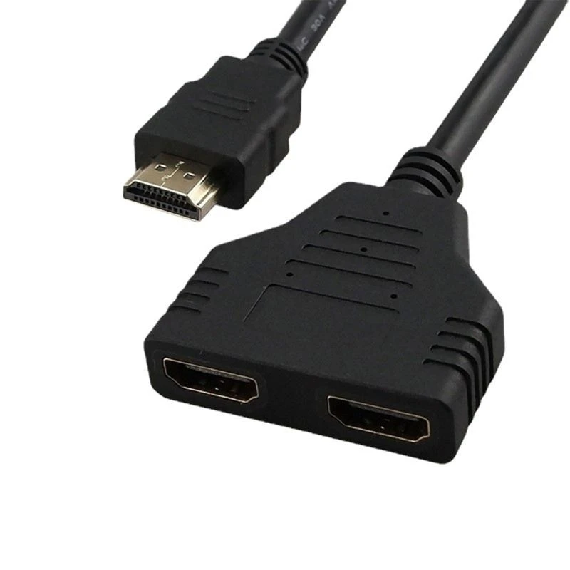 A52B Y Splitter High-Definition 1080P Male To Double Female Adapter