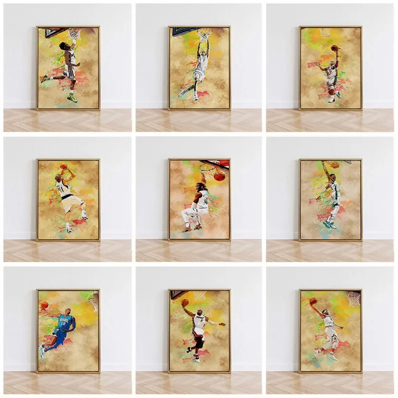 Abstract Famous Basketball Player Poster Devin Booker Jamal Murray Jason Kidd Canvas Painting Wall Art Living Room Home Decor