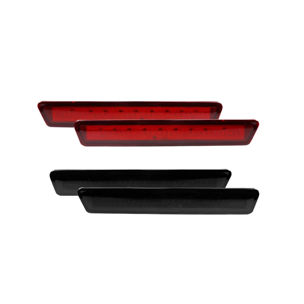 

2Pcs Rear Red Led Bumper Side Marker Light for 1999-2004 Ford Mustang Smoke Lens