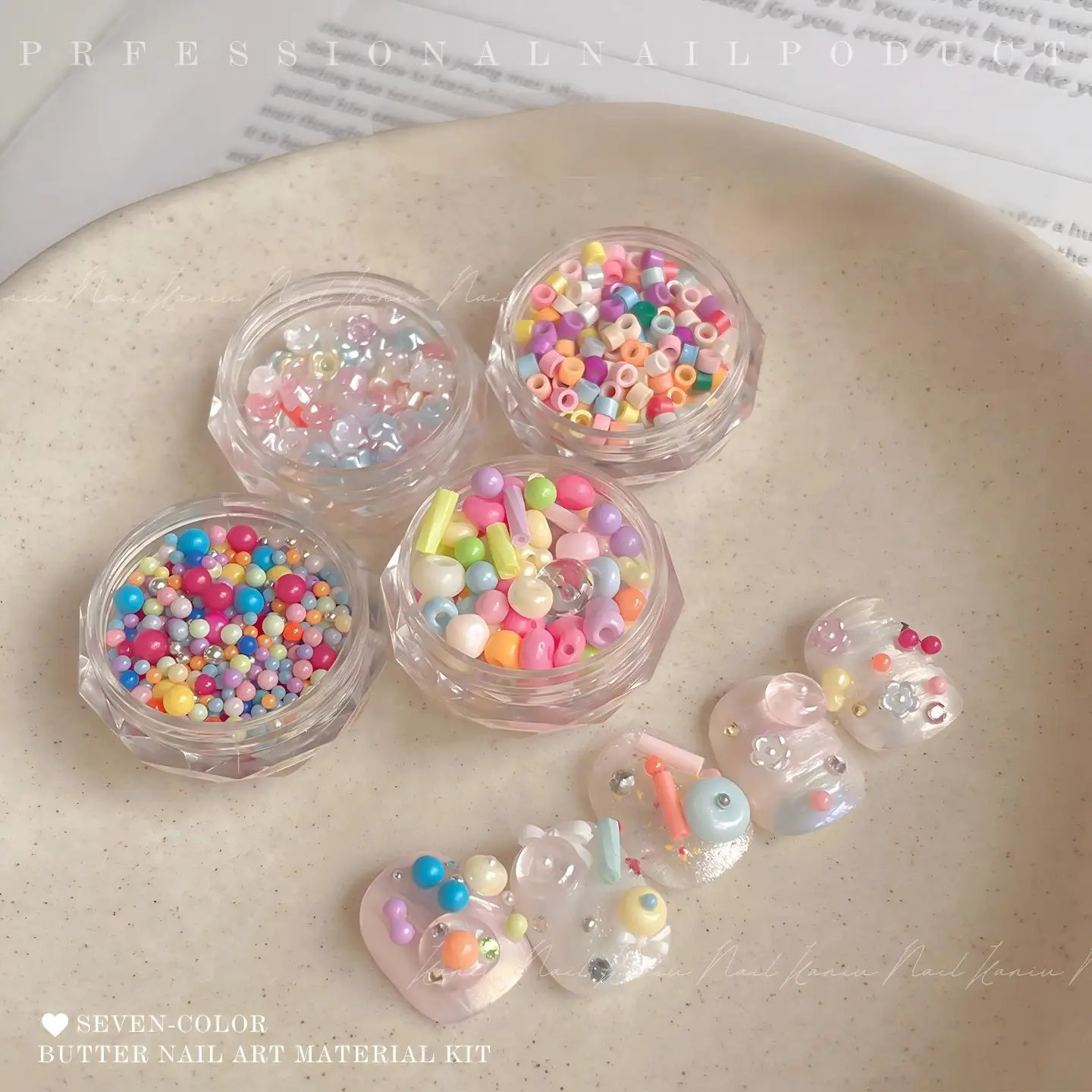 1 Box Dopamine Sugar Needles Breadcrumbs Flowers Candy Color Seed Beads Mixed Round Tube Micro Bead Nail Art Material Decoration