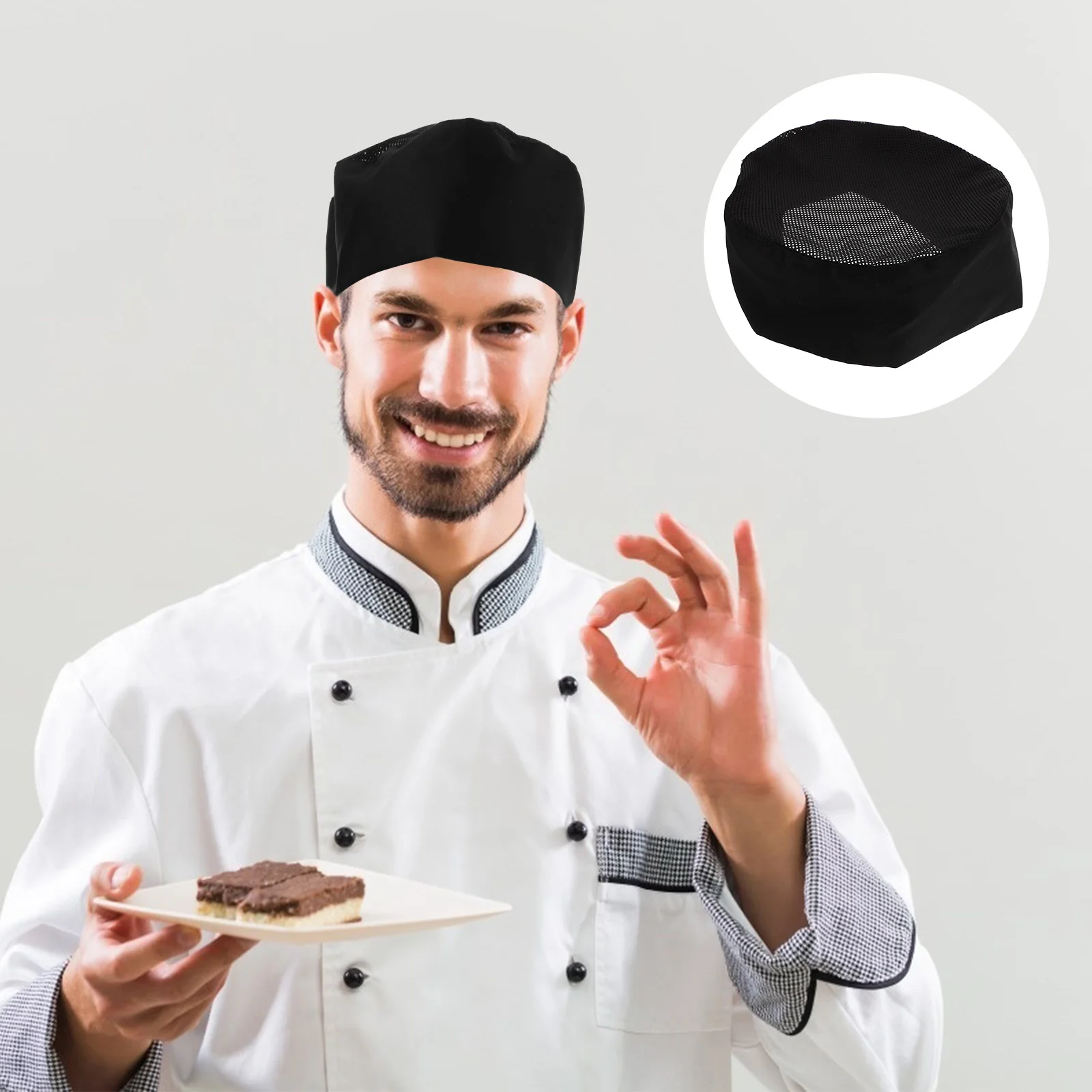 

Unisex Chef Hat Breathable Adjustable Culinary Work Cap Sushi Pastry Kitchen Beanie For Men Women Restaurant
