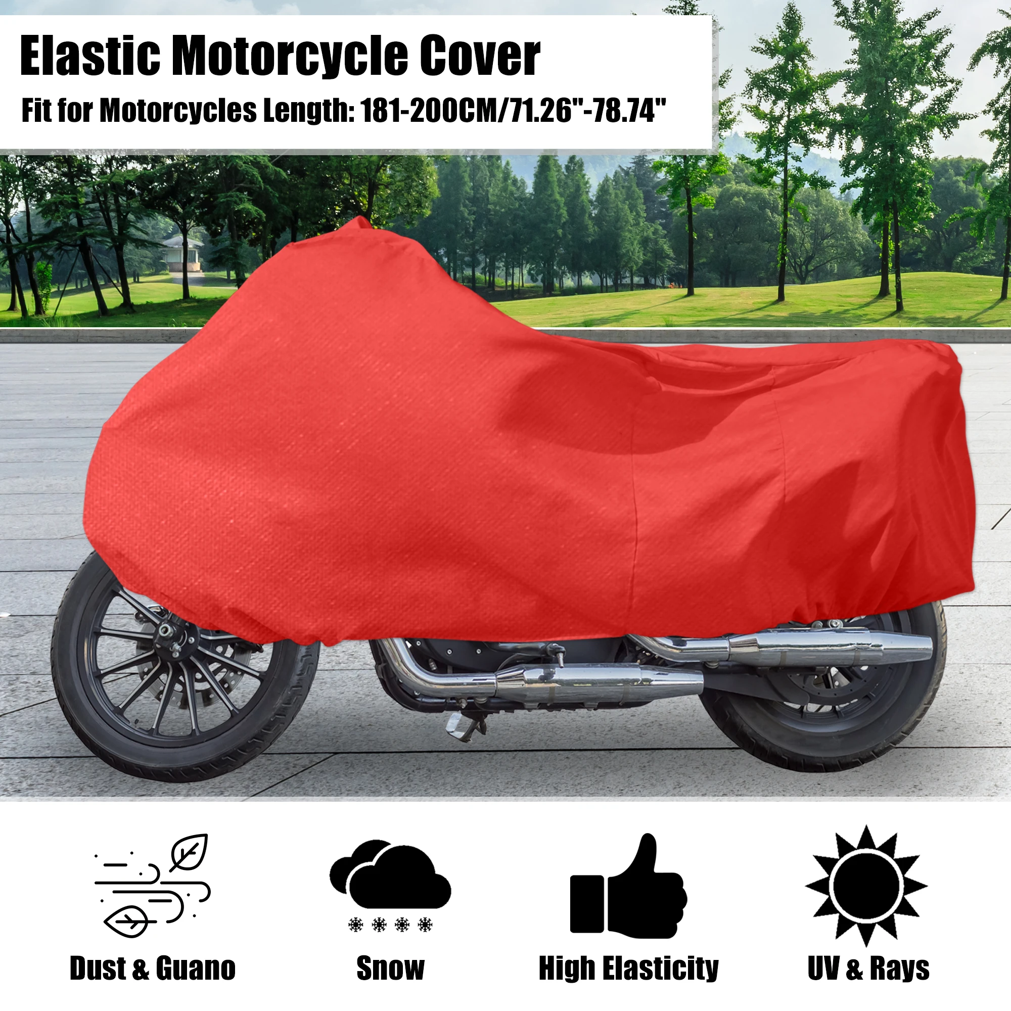 Uxcell Motorcycle Cover Stretch Elastic Fabric Indoor Universal Durable Dust Dirt Sun Snow Protector Cover M L XL 2XL 3XL 4XL