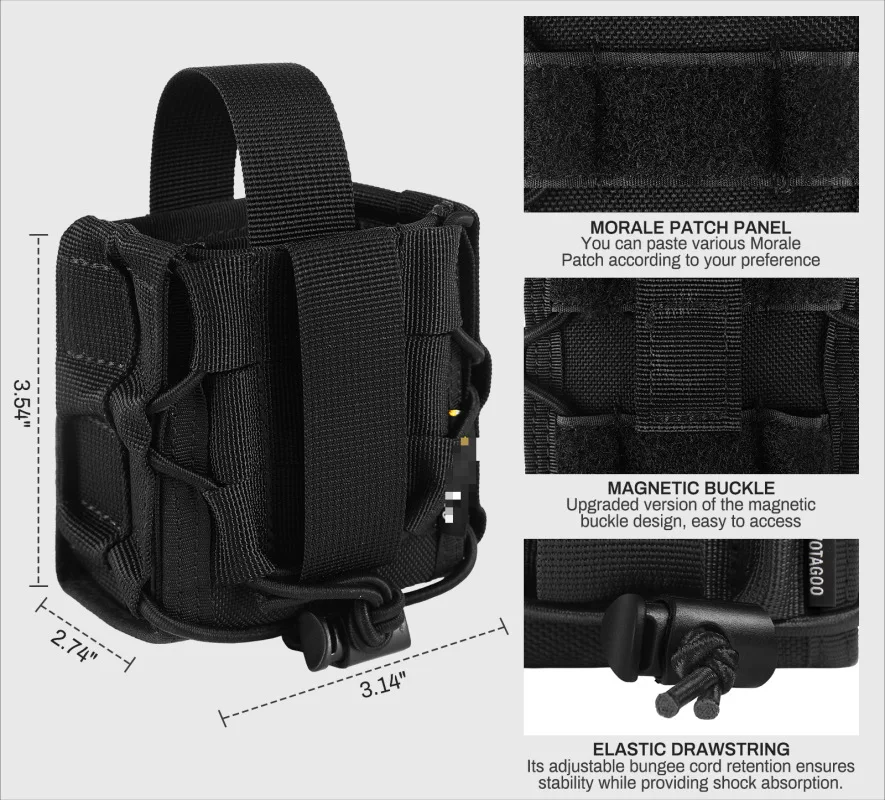 2pcTactical Double Handcuff Pouch Open-Top MOLLE Handcuff Holster Outdoor Waist Universal Handcuff Case Hunting Belt Accessories