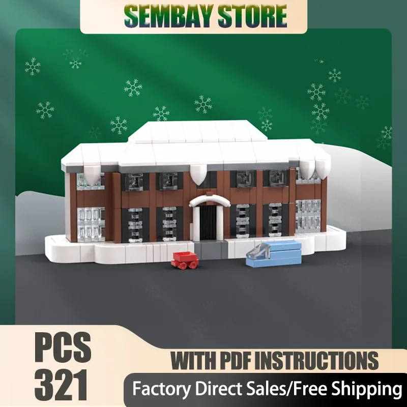 City Street View Moc Building Bricks Modular Christmas House Model Technology Blocks Christmas DIY Toy Construction Set Gifts
