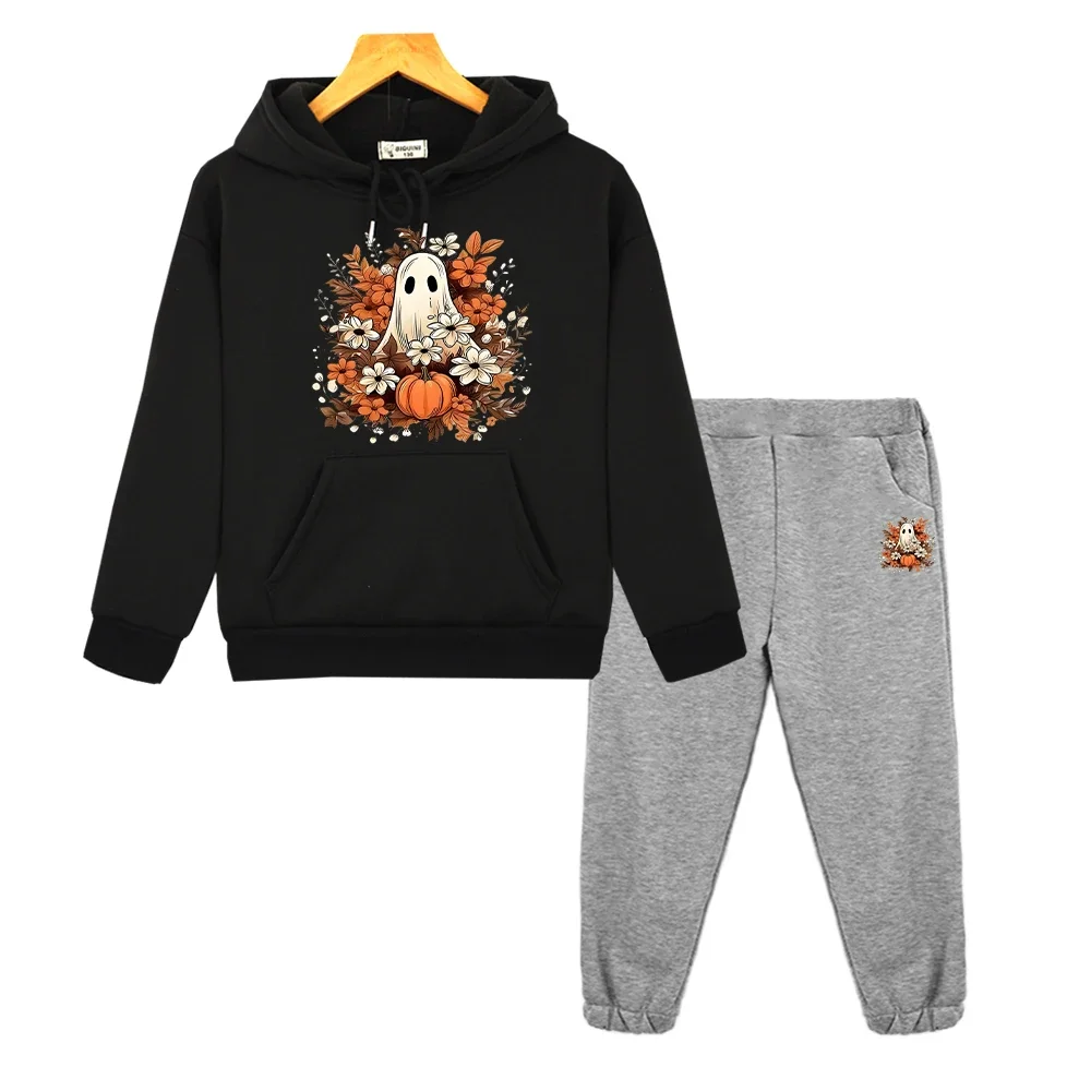 Halloween Kürbis Hexe Elf Anime Hoodie Sweatshirt Kinder Boutique Kleidung Halloween Herbst Pullover Junge Mädchen Sport Kapuzen-Sets