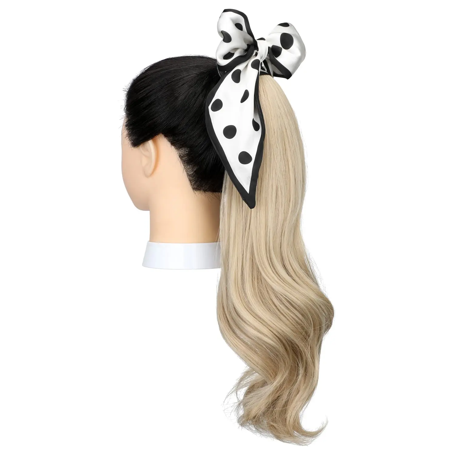 SHANGZI Long Straight Ponytail Hair Synthetic Extensions Heat Resistant Hair Wave Ponytail  Wrap Around Pony Hairpiece for Women