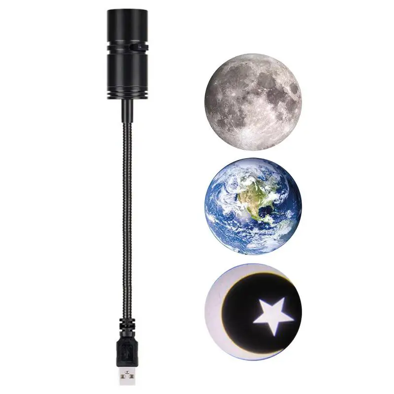 Sky Projector Night Light Planet Moon Earth Projection LED Lamp 360 Rotatable USB 5V 3W Kids Bedroom Home Wall Decor Lighting