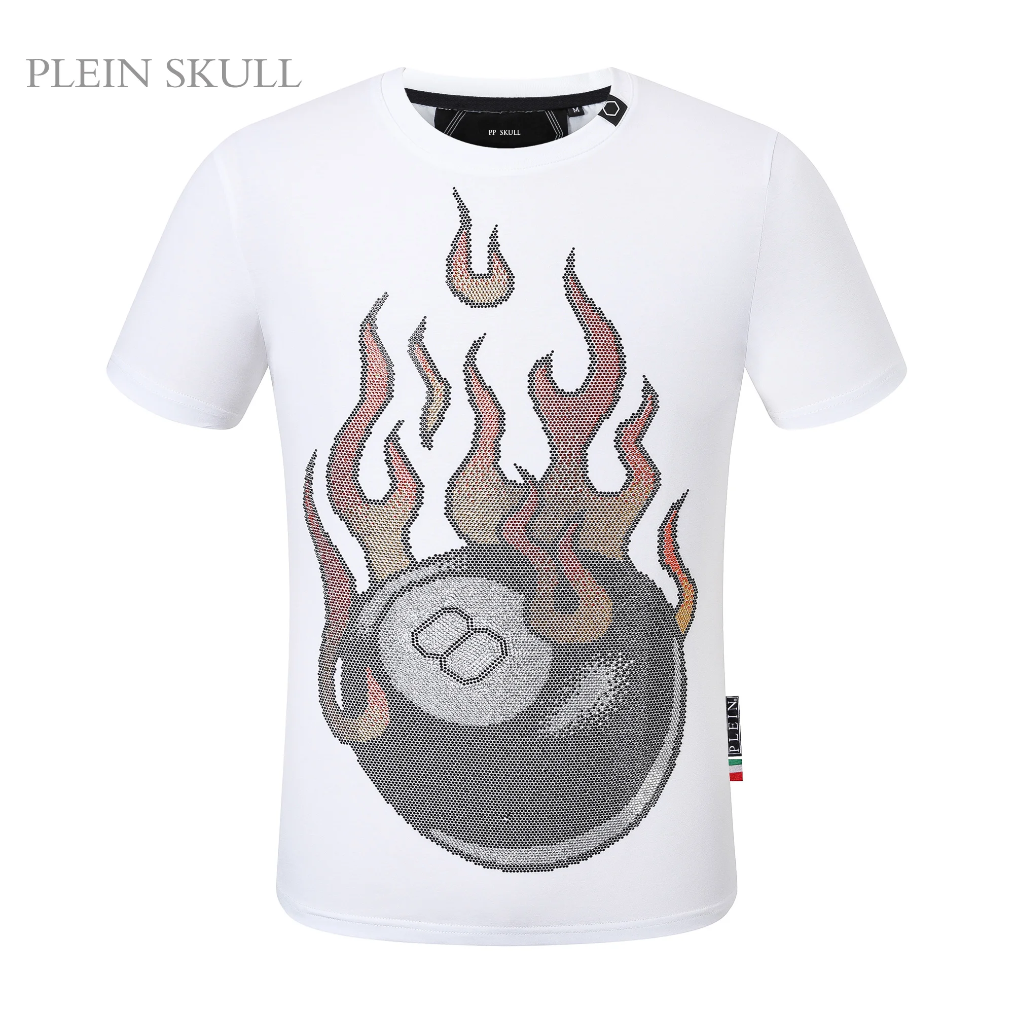 PLEIN SKULL Heavy Duty Hot Stamping T-shirt T-shirt Summer Sports Moisture wicking Short Sleeve Outdoor Unisex Round Neck Shirt
