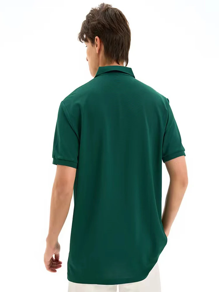 New Men's Polo Collar Short Sleeve Tops Tee Cotton T-shirt Summer Sport Fashion Solid Color Slim Fit