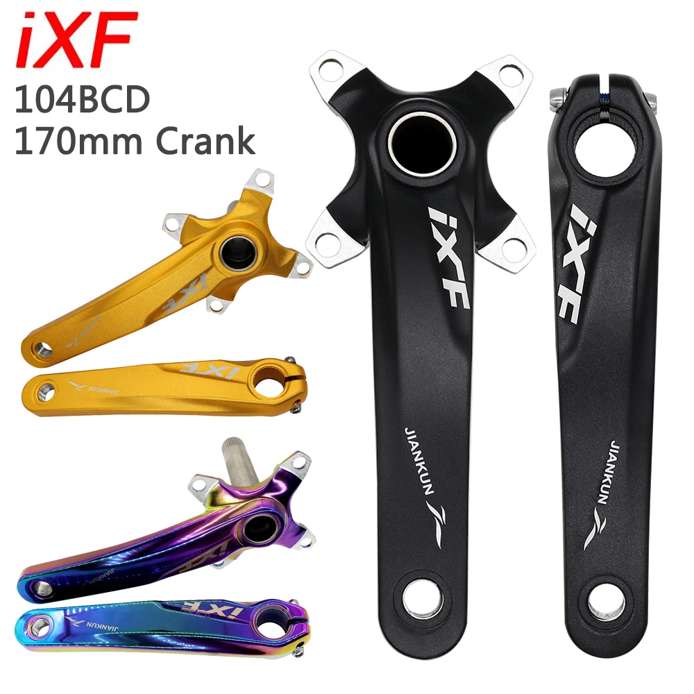 

IXF MTB Bicycle Crank 170mm Length Narrow Wide Teeth MTB Crank Arm fit Single/Double/Triple Crankset Bottom Bracket 68/73mm