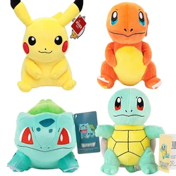 Brinquedo de pelúcia Pokémon com etiqueta infantil, desenho animado anime, Pikachu, Charmander, Squirtle, Bulbasaur, boneca de pelúcia, presente infantil, alta qualidade