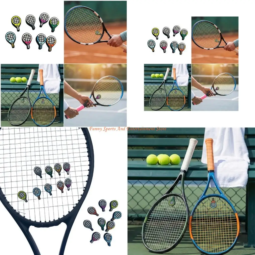 

C4DE 8 шт. мультяшный теннисный демпфер, мягкие силиконовые вибрационные амортизаторы, теннисная ракетка, виброгаситель, прочный