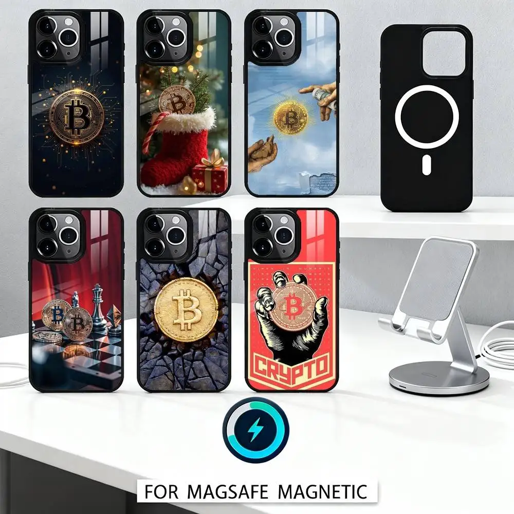 

D-Digital A-Art C-Currency B-Bitcoin Phone Case For iPhone17,16,15,14,13,12,Pro,Max,Magnetic For Magsafe Wireless Charging