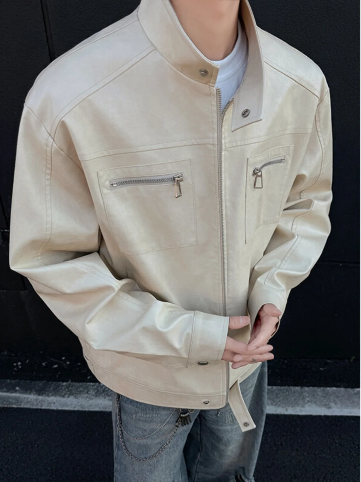 

Кожаный жилет Cleanfit с воротником-стойкой для мужчин, в стиле Harley-Davidson, весна-осень, модный тренд, молодежный, приталенный, верхняя одежда