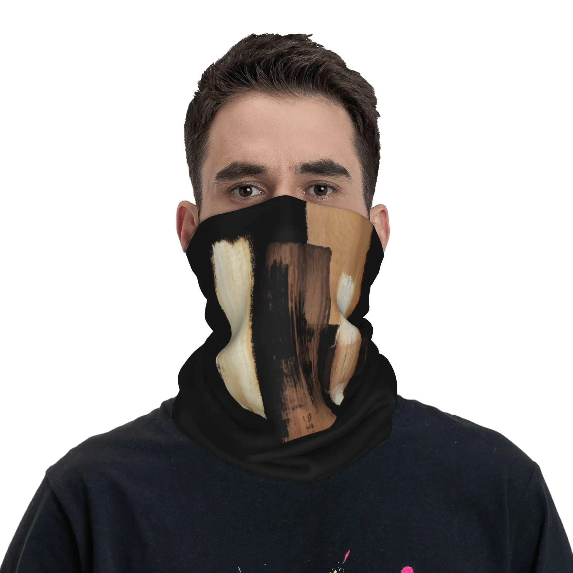 

Черно-коричневая бандана на шею, маска с принтом, шарф, универсальный велосипедный шарф, спортивный на открытом воздухе, унисекс, для взрослых, ветрозащитный