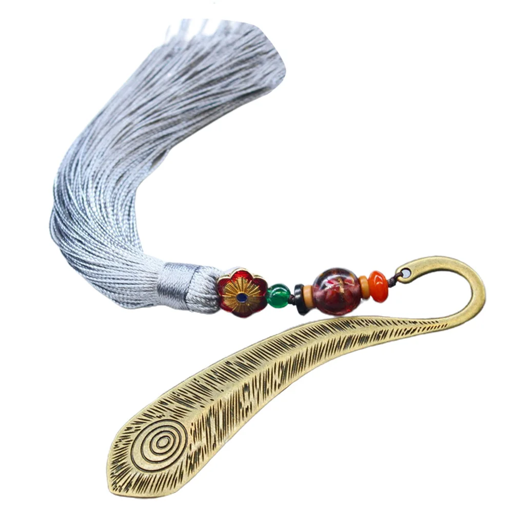 

1Pcs Vintage Metal Bookmark Chinese Traditional Tassel Creative Design Page Marker for Readers Writers Students