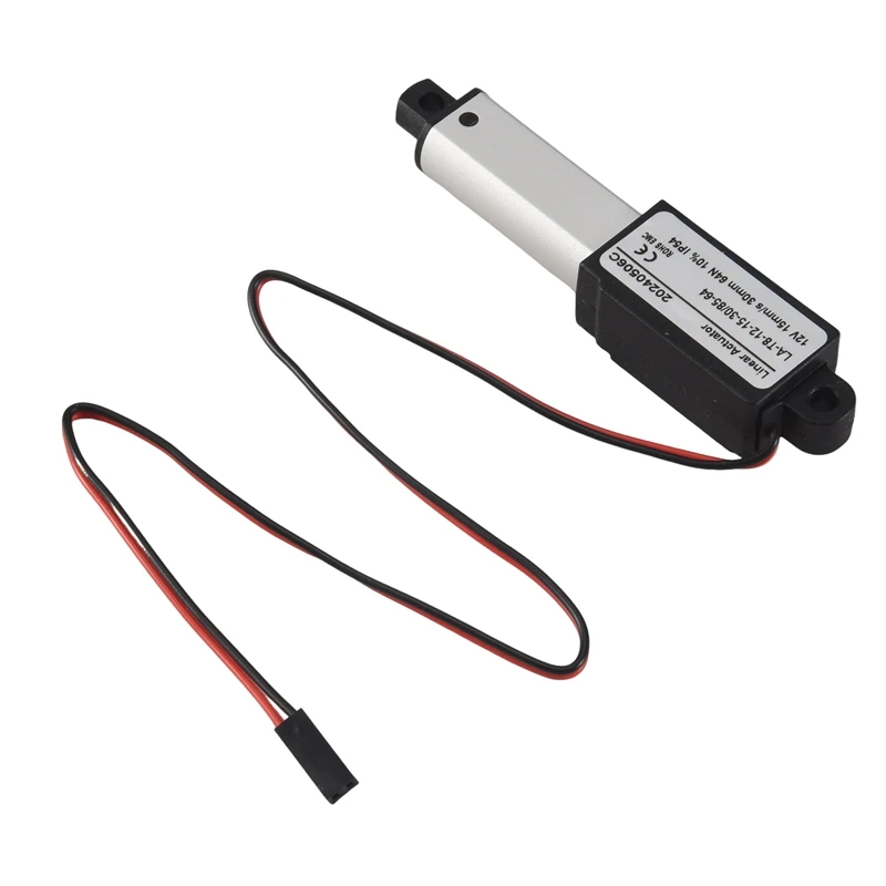 Electric Mini Linear Actuator - 1.2inch Stroke, 64N/14.4Lb, Speed 0.6Inch/S Mini Waterproof Motion Actuator Small 12V DC-A56M