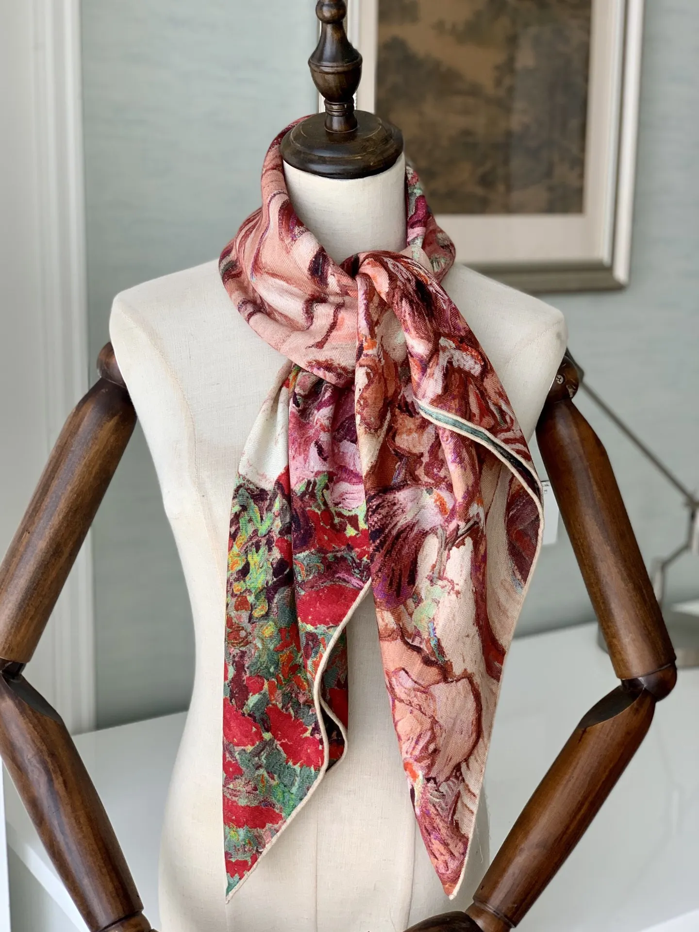 

Women Cashmere Silk Scarf Shawl 110cm Large Soft Warm Wrap for Evening Dress