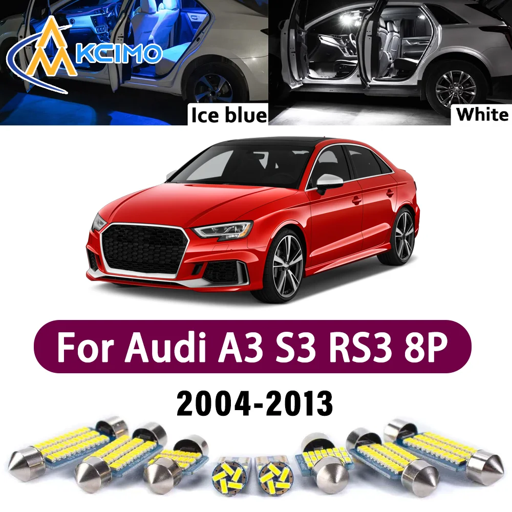 

Error Free LED Interior Light Kit for Audi A3 S3 RS3 8P 2004-2013 Premium Bright Dome Trunk Mirror Reading Lamps Canbus