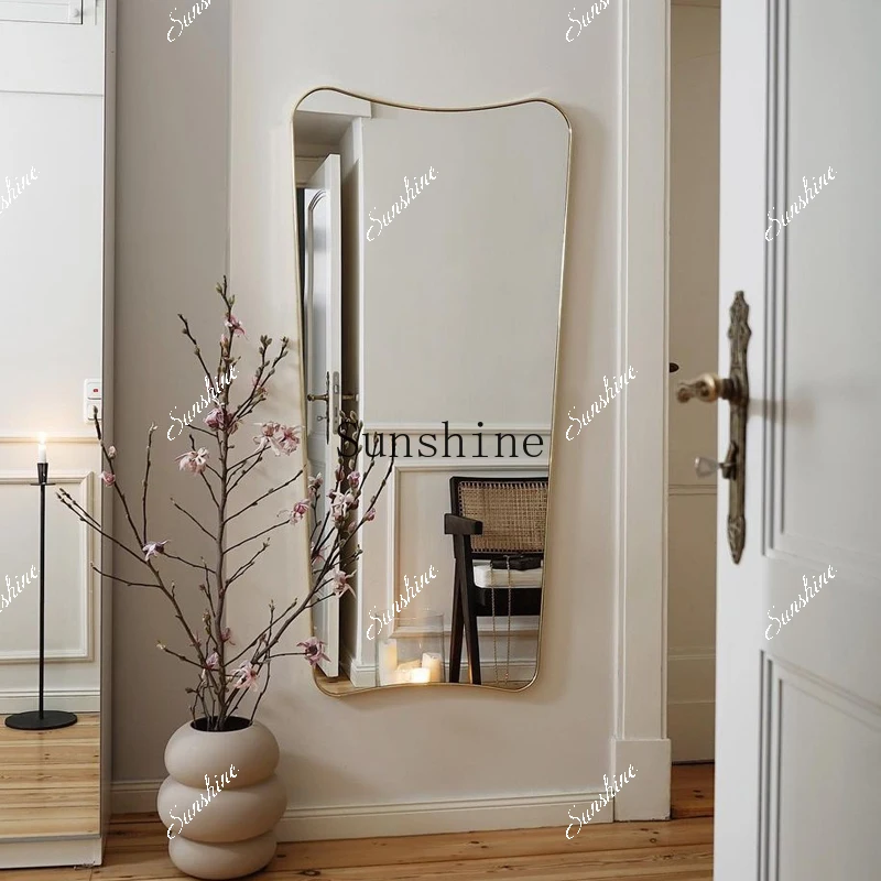 

Nordic full body floor mirror household simple large bedroom wall-mounted dressing mirror FT