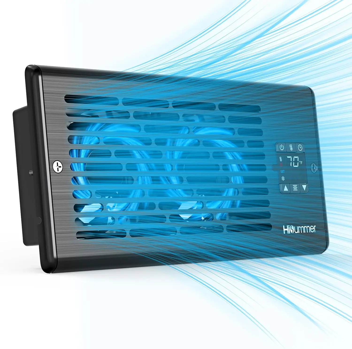 

Quiet 10-Speed Register Booster Fan for 4x10 Ducts, 150 CFM Airflow with Temp Sensor & Remote Control