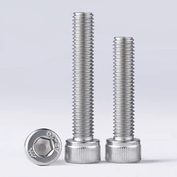 UNC 1/4-20 5/16-18 3/8-16 1/2-13 304 A2 Stainless Steel Hexagon Socket Head Cap Screw Allen Bolt DIN912 Full Thread
